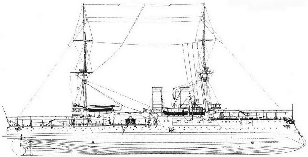 Броненосец типа Бранденбург Наружный вид В основу маневров 1897 г - фото 56