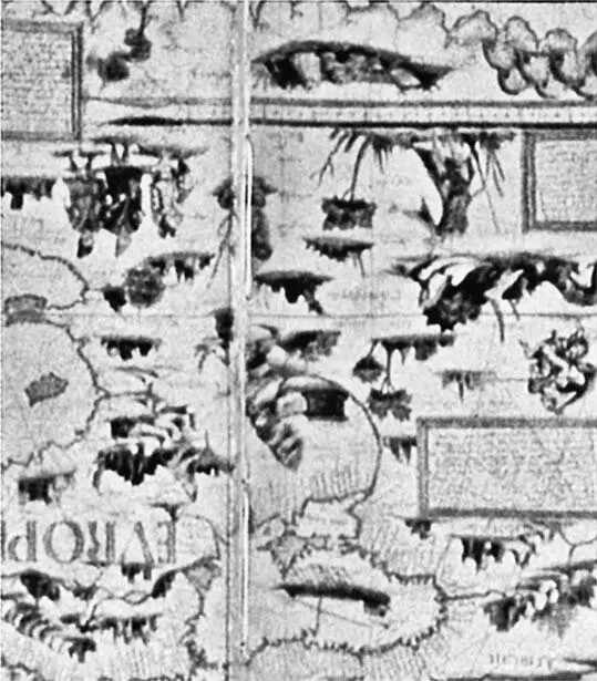Рис 21 Фрагмент карты Пьера Деселье Центральная Русь Повернут так чтобы - фото 21
