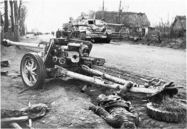 75мм противотанковая пушка Pak 40 брошенная немцами при отступлении в районе - фото 146