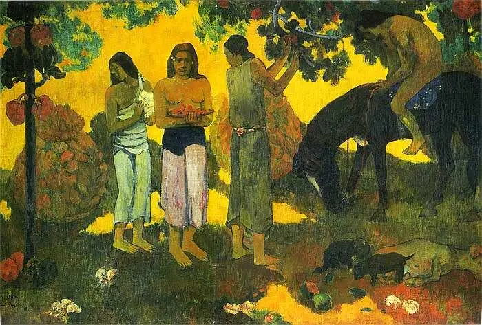 Поль Гоген 18481903 Сбор плодов 1899 Холст масло 128x190 Картина - фото 66