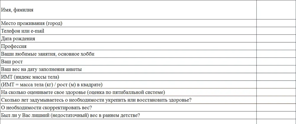 Данная анкета есть в электронном виде на моем сайте откуда ее можно ра - фото 8