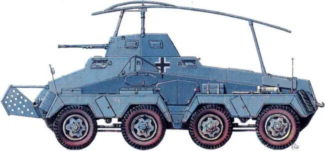Восьмиколесный броневик Sd Kfz 232 с рамочной антенной из разведывательного - фото 60
