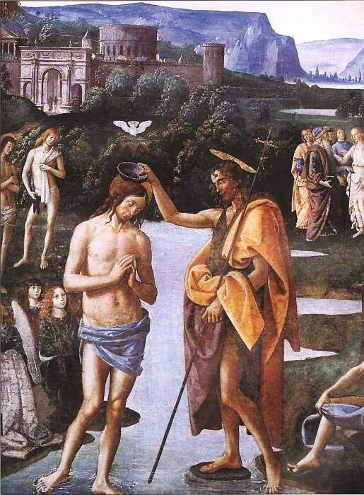 Пьетро Перуджино 144514521523 Крещение Христа Фрагмент 14811482 Фреска - фото 35
