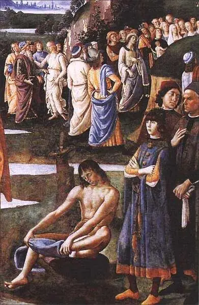 Пьетро Перуджино 144514521523 Крещение Христа Фрагмент 14811482 Фреска - фото 37