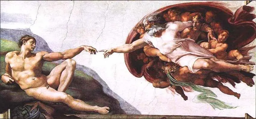 Микеланджело Буонарроти 14751564 Сотворение Адама Фрагмент росписи плафона - фото 47
