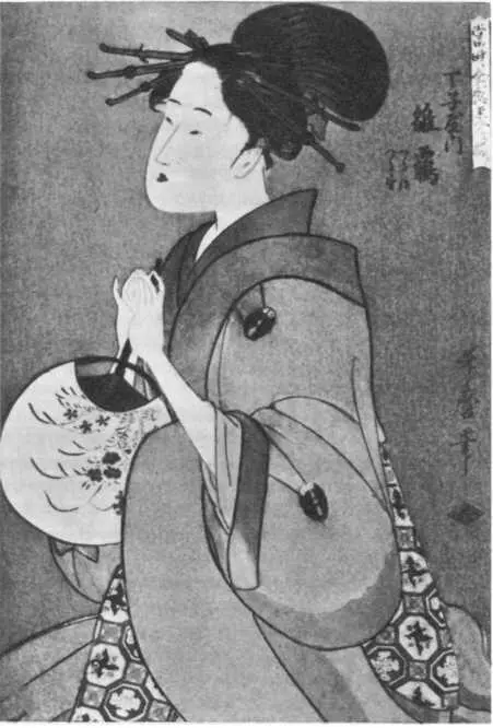 Утамаро Девушка с веером Однажды Утамаро зашел когда в мастерской оставался - фото 12