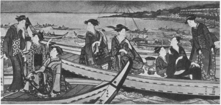 Тоёкуни Праздник на реке Рассердился взглянул на жену Интересно знать - фото 21