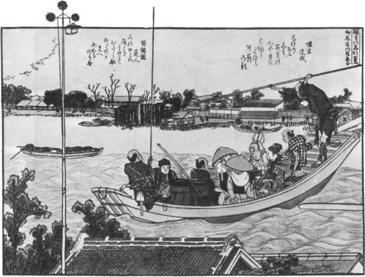 Хокусай Пристань Из альбома Виды берегов реки Сумида Да потому что - фото 46