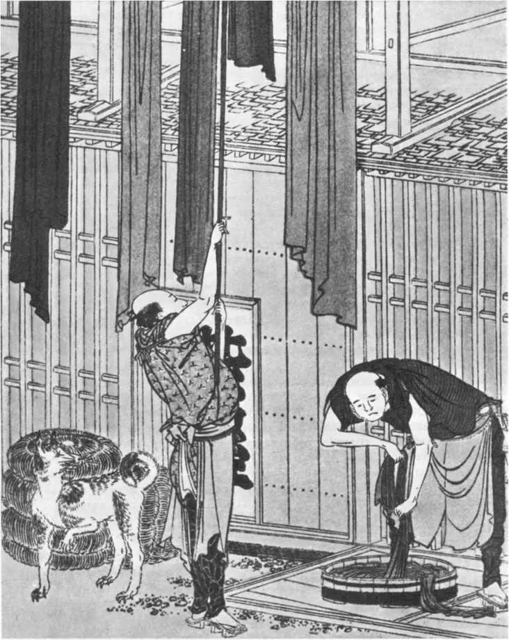 Хокусай Красильщики Из альбома Виды Эдо Плачет Говорит жалкие слова - фото 76