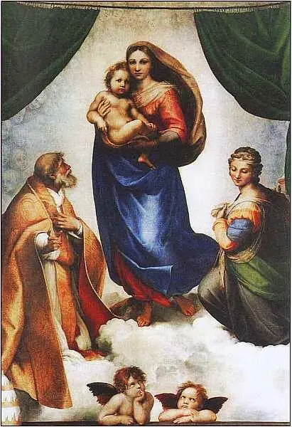 Рафаэль Санти 14831520 Сикстинская Мадонна 15131514 Холст масло 266x196 - фото 14