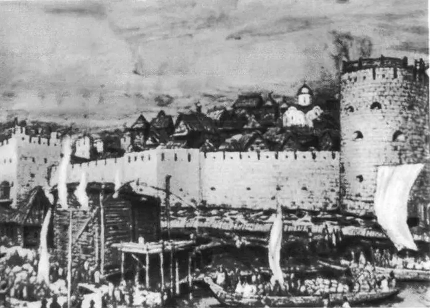Московский Кремль при Дмитрии Донском А М Васнецов Св Георгий Фрагмент - фото 1