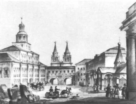 Воскресенские ворота на Красной площади Акварель Д Кваренги 1780е годы 3 - фото 55
