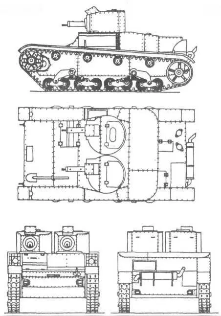 Vickers Е ТАКТИКОТЕХНИЧЕСКИЕ ХАРАКТЕРИСТИКИ ТАНКА Vickers E БОЕВАЯ МАССА т - фото 7