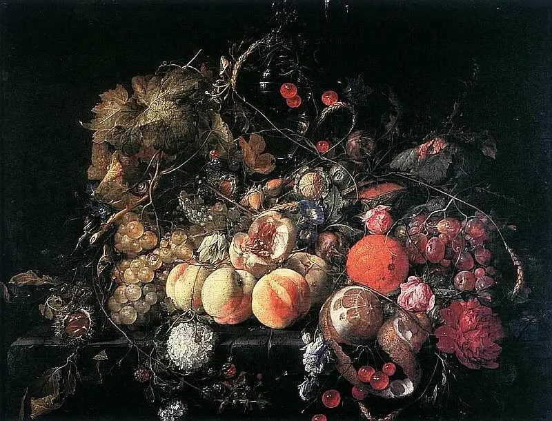 Корнелис де Хем 16311695 Натюрморт с цветами и фруктами 1670 Холст масло - фото 42
