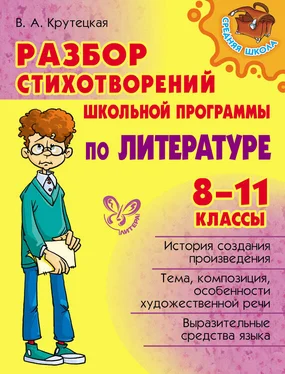 Валентина Крутецкая Разбор стихотворений школьной программы по литературе. 8-11 классы обложка книги