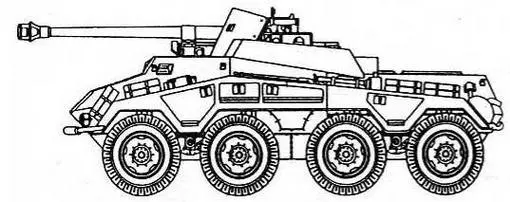 Sd Kfz2344 ТАКТИКОТЕХНИЧЕСКИЕ ХАРАКТЕРИСТИКИ БРОНЕАВТОМОБИЛЯ SdKfz2342 - фото 15
