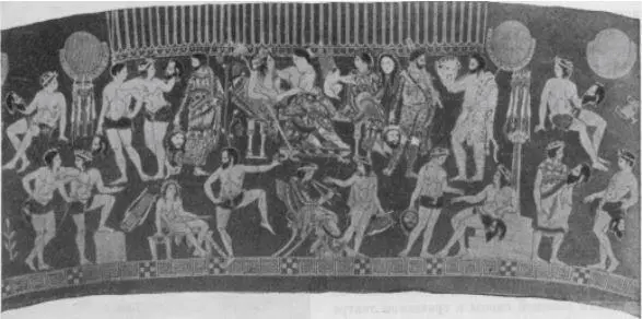 Фрагмент вазы с изображением хора сатиров Уже в последние годы VI века на - фото 24