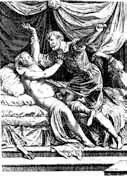 Поругание Лукреции Гравюра Г Корта с картины Тициана 1571 Граф Нулин - фото 35