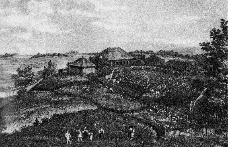 Михайловское Рисунок И С Иванова 1837 Литография П А Александрова 1837 - фото 13