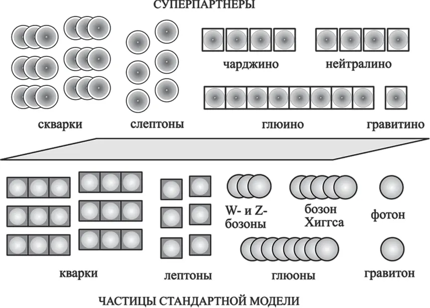 Частицы Стандартной модели и их суперпартнеры выше Бозоны изображены - фото 24