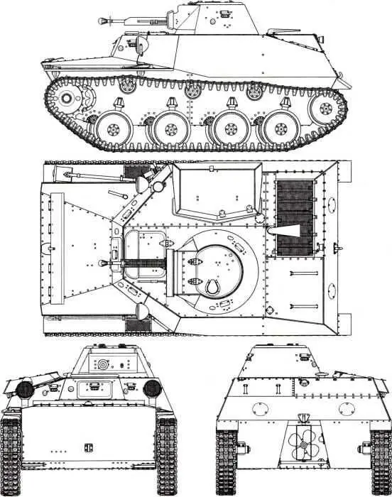 Легкий танк Т40 выпуска 1941 года Масштаб 135 Продольный разрез корпуса - фото 38