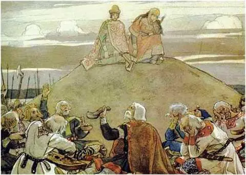 В М Васнецов Тризна по Олегу Молодой князь Игорь со своей супругой Ольгой - фото 194