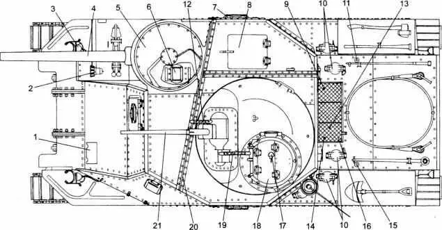 Танк М3 вид сверху 1 установка спаренных пулеметов Browning М1919А4 2 - фото 19