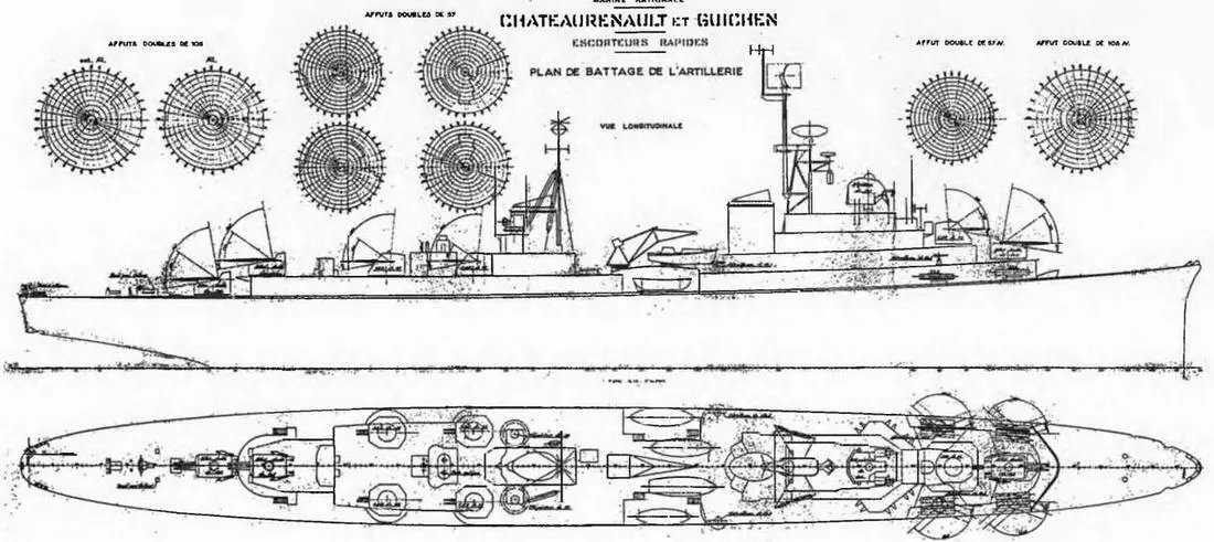 Эскадренный миноносец Шаторено б Аттилио Реголо Франция 1950е гг - фото 69