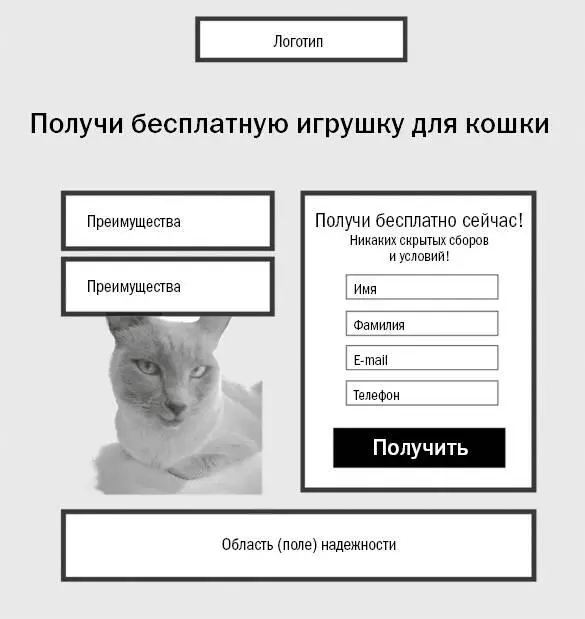 Рис 93Пример макета классической страницы захвата с формой для подписки в - фото 57
