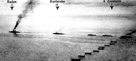 24 мая 1918 г Баерн выходит из залива Яде Линейный корабль Баерн 1916г - фото 22