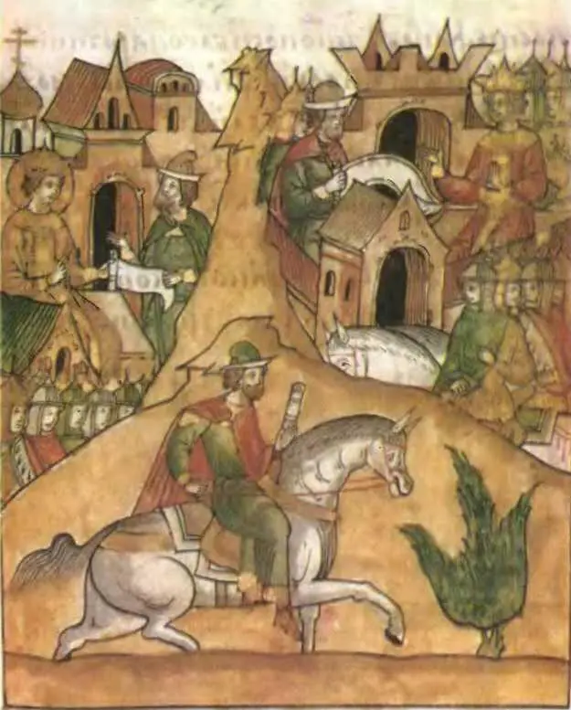 Гонец Миниатюра XVI в Житие Николая Чудотворца ГБЛ собр - фото 14