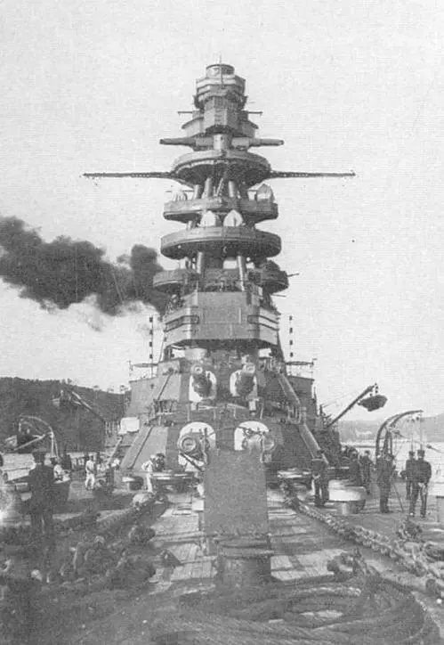 Линейный корабль Нагато в начале 1920х гг Башеноподобная фокмачта и - фото 105