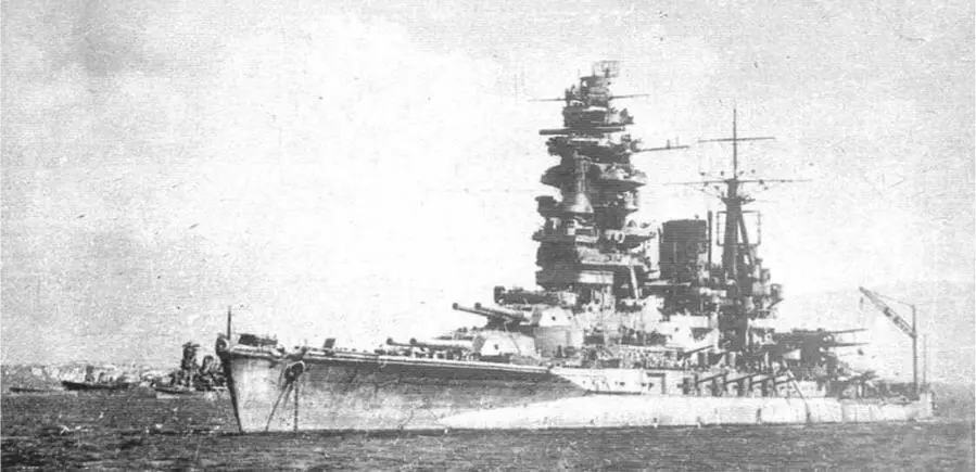 Нагато на рейде Хасирадзимы На учениях Конец 1930х гг - фото 157
