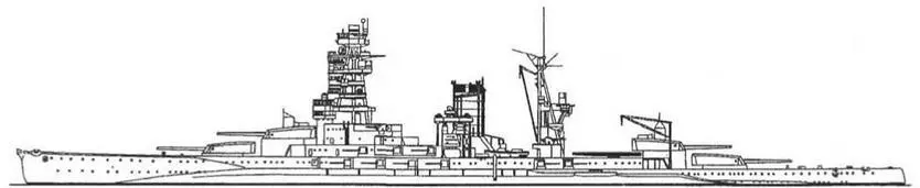 Линейный корабль Мутсу 1936 г Наружный вид Линейные корабли типа - фото 26