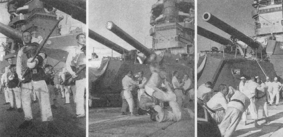 Во время спортивных тренировок Конец 1930х гг Линейный корабль Нагато - фото 32