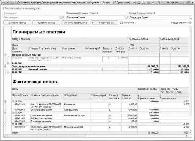 Рис 819Отчет Платежный календарь В открывающемся списке Период просроченных - фото 513