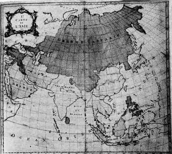 Рис 3 Карта Азии XVIII века Азиатская часть России названа здесь ВЕЛИКОЙ - фото 3