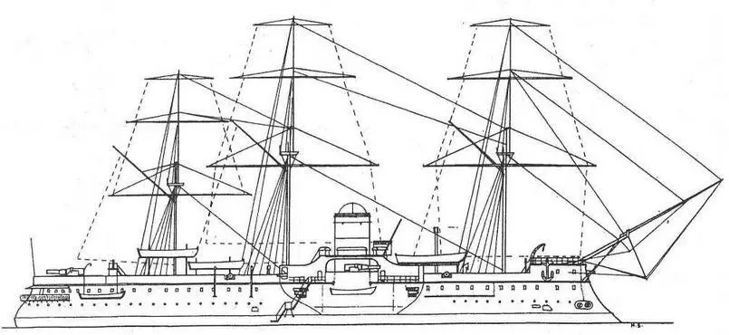 Броненосец Девастасьон 1886 г Наружный вид Броненосец Девастасьон - фото 29