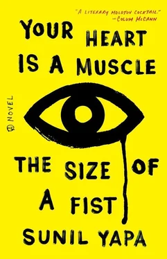 Sunil Yapa Your Heart Is a Muscle the Size of a Fist обложка книги