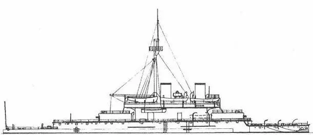 Двухбашенный брустверный монитор Devastation 1874 г Наружный вид - фото 13