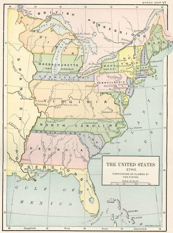 Административное деление США на 1783 год Но вот извилины революционного - фото 9