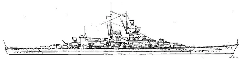 Линейный крейсер Гнейзенау 1942 г Линейный крейсер Шарнхорст 1942 г - фото 8