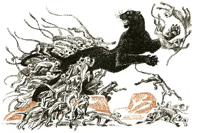 Багира его услышала и этот крик сказавший ей что Маугли жив придал ей силы - фото 18