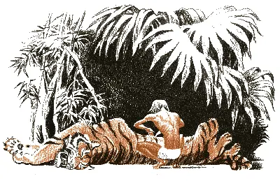 Вдруг чьято рука легла на плечо Маугли и подняв глаза мальчик увидел Балдео - фото 27