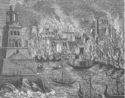 Пожар в Александрийском Мусейоне гравюра 1876 года на которой изображен - фото 20