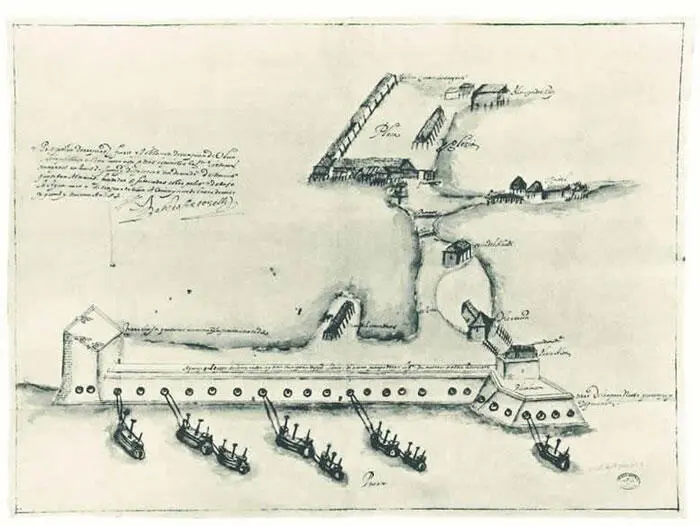 Испанские фортификации на острове СанХуандеУлуа Старинная плансхема - фото 24