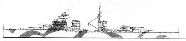 Легкий крейсер Луиджи Кадорна 1944 г Схема камуфляжной окраски 16 - фото 56