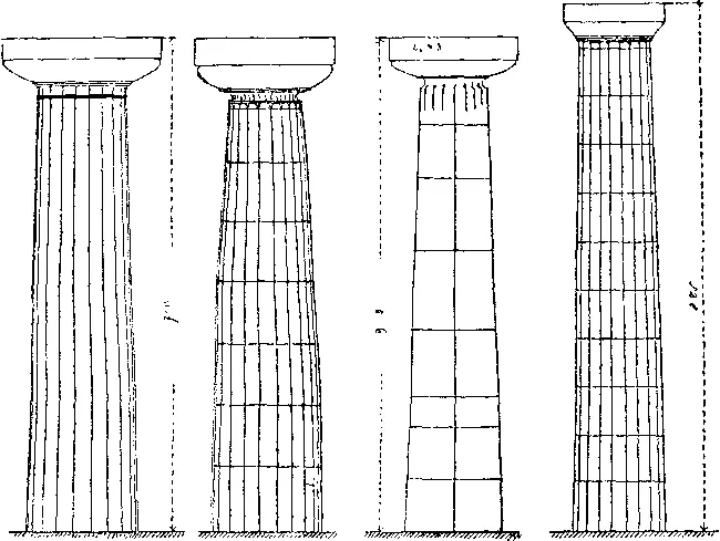 Рис 30 Пропорции дорических колонн Слева направо храм в Коринфе 1406 - фото 34