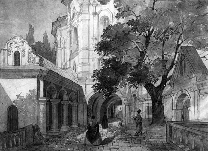 Всехсвятская церковь Рисунок Тараса Шевченко 1846 год Благодаря лукавой - фото 74
