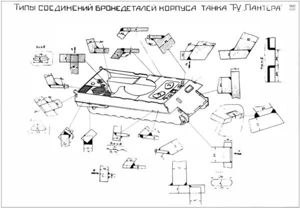 31 Схема соединения бронелистов корпуса танка Пантера Pz V Ausf D Хорошо - фото 33